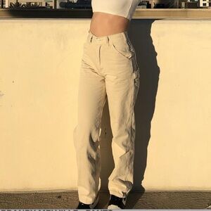 Brandy Melville John Galt Off White Carpenter Pants